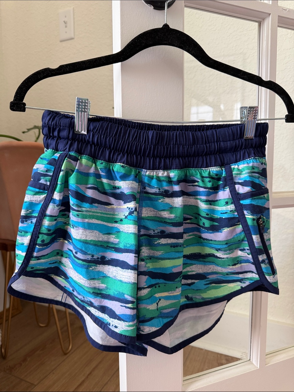 Lululemon Navy & Teal Striped Shorts